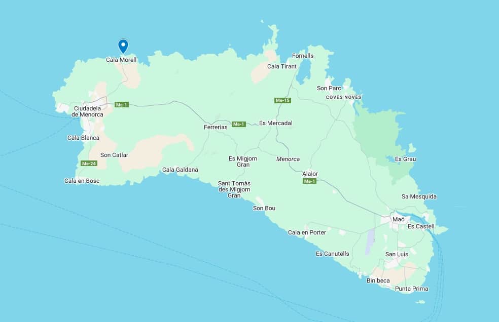 carte Cala Morell