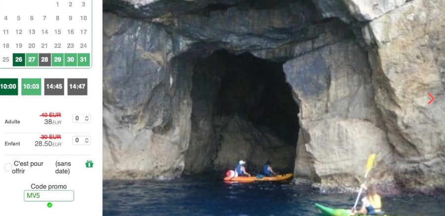 kayak Fornells avec katayak