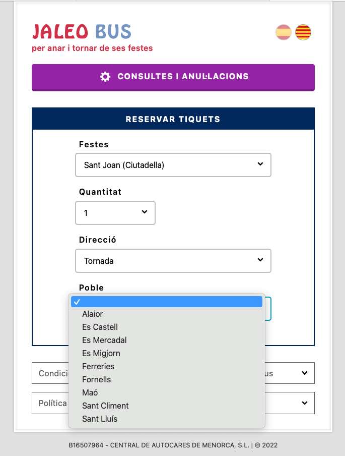 Jaleo Bus Ciutadella