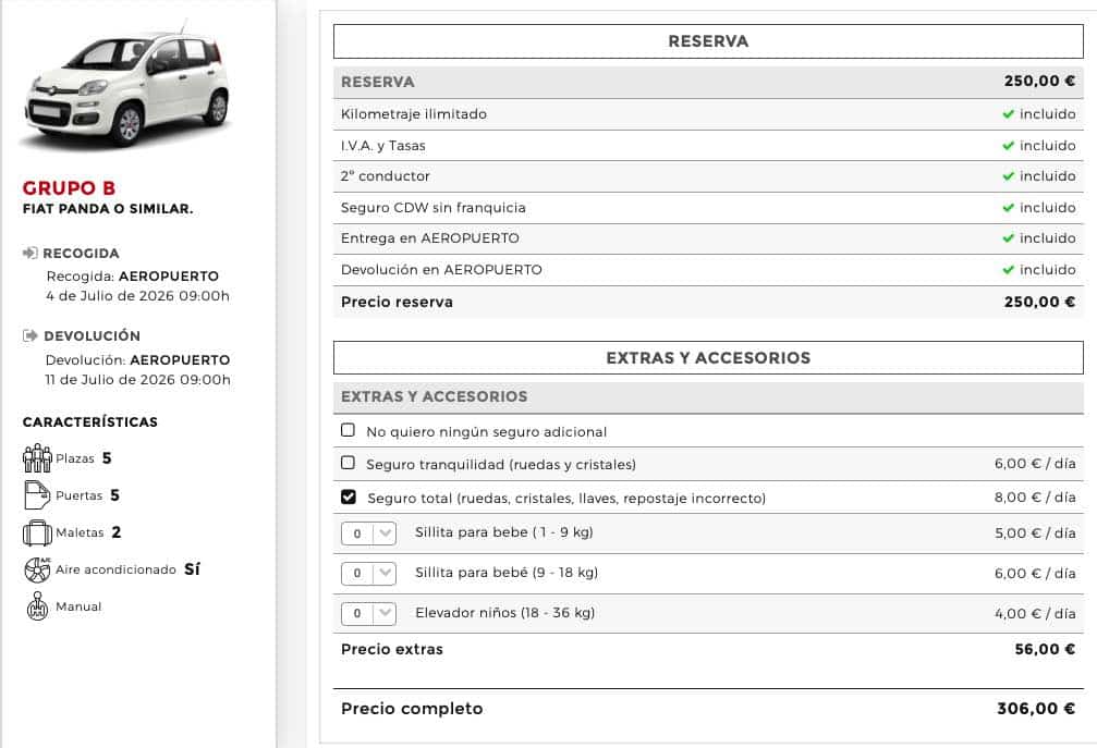 Tarif Autoxoroi juillet 2026, assurance totale incluse, sans caution ni franchise